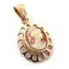 [D3328] - Gold Plated Pendant 'Chère Camee' Orange/golden Orange - 15x14 Mm