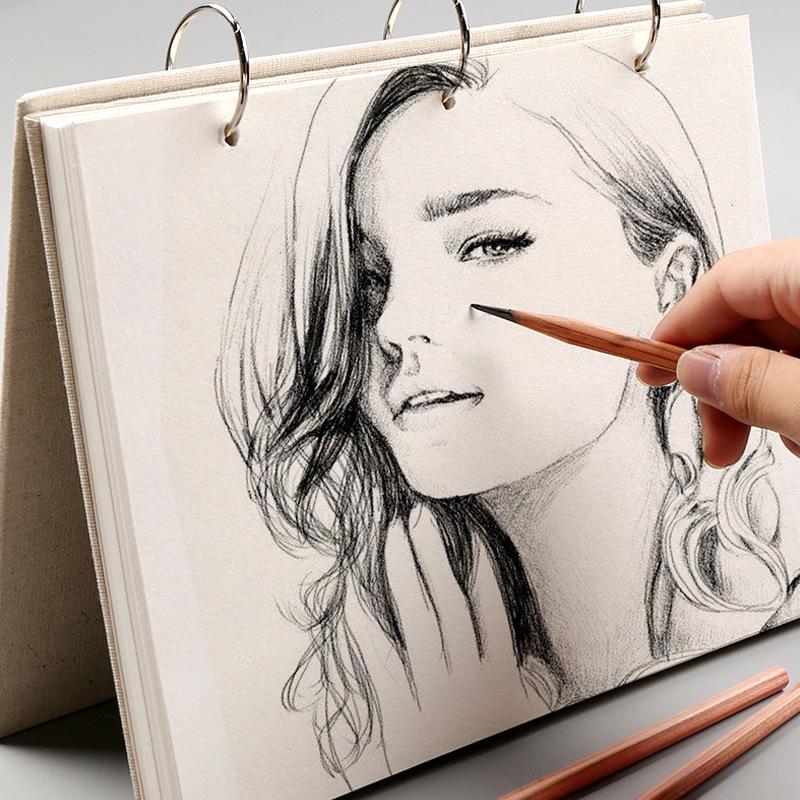 Альбом для рисования в льняной обложке 32K, бумага 160 г