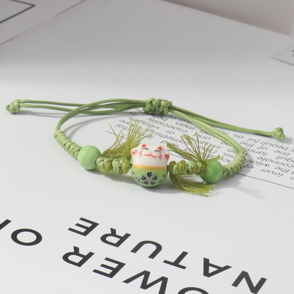 Плетеный браслет Lucky Cat Candy Color для женщин