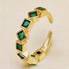 High-Grade Retro Green Zircon Ring for Women - European & American Style, Light Luxury, Niche, All-Match Fashion Design.