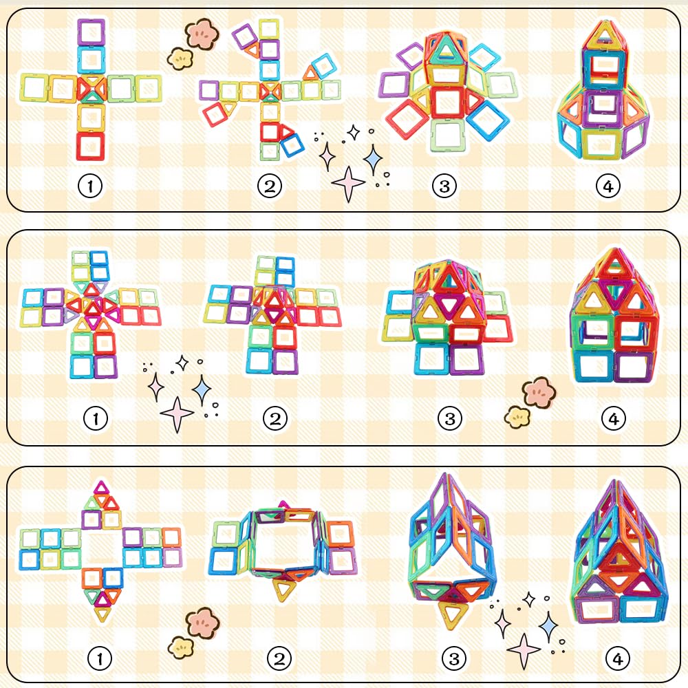FlyCreat 43 магнитных строительных блока и 44 другие детали: колесо обозрения и панельные детали с кейсом для хранения Колесо, Колесо,