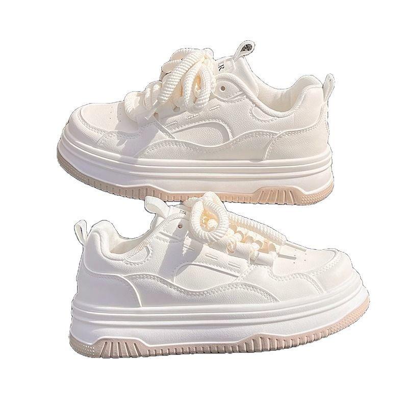 Маленькие белые туфли женские молочные фуфу с юбкой женские туфли 2025 новая осень универсальные шикарные туфли кроссовки на платформе