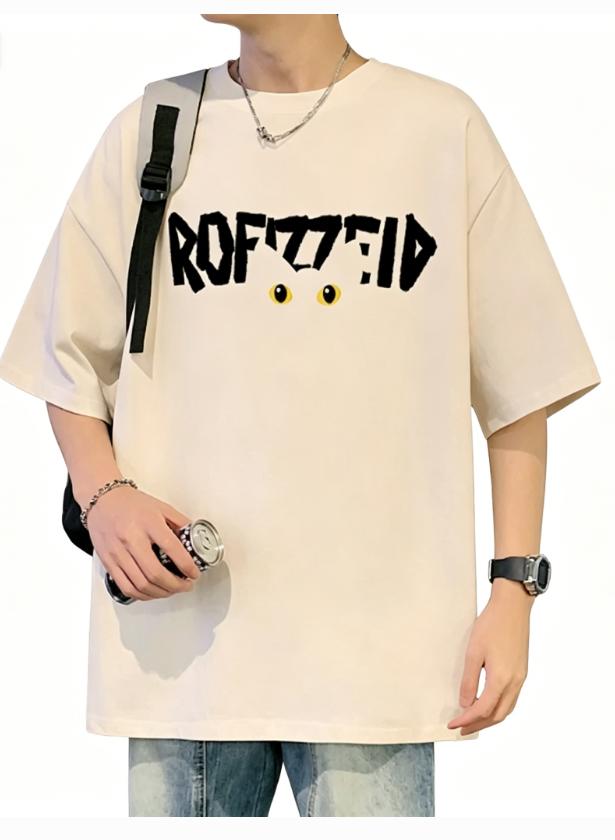 Summer Unisexs Pure Cotton Shortsleeved Shirt with Patterned Print and Round Neck Casual Tshirt Moisture Wicking Breathable