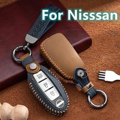 Мягкий кожаный чехол для ключей от автомобиля для Nissan Sheath Leaf Micra K12 Note Patrol Qashqai J11 J10 Tiida Versa XTrail T32 Infiniti