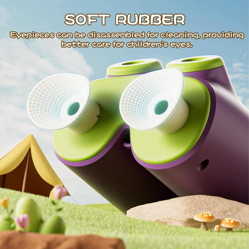 Милый портативный бинокль для детей и малышей, телескоп с регулируемым увеличением 3x-6x, легкий, окуляр из мягкой резины