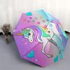 Unicorn Fantasy Automatic Folding Umbrella  Simple 8 Rib Design, Bright Cartoon Pattern, Durable Iron Frame, Suitable For Travel, Outdoor, B