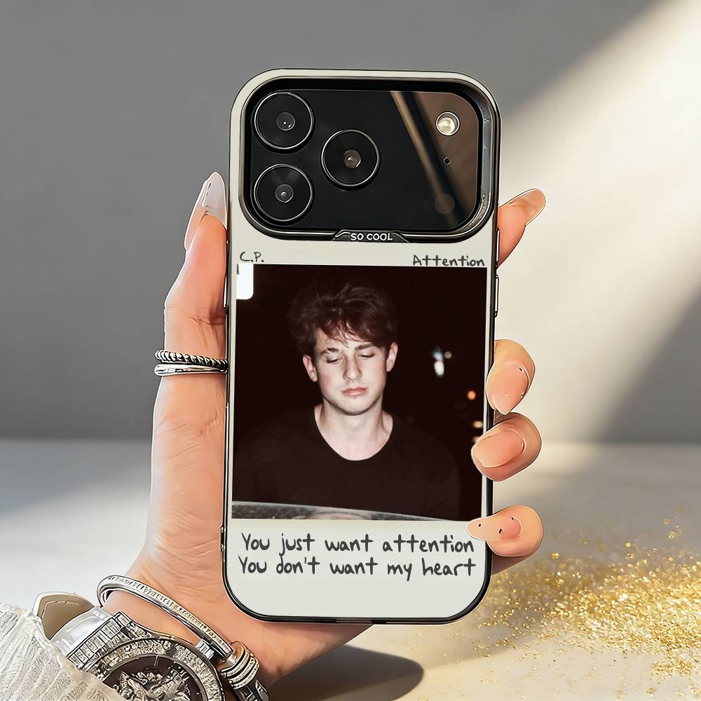 Чехол для телефона певца C-Charlie P-Puth Для iPhone17,16,15,14,13,12,11,Pro,MAX Серый Матовый Силиконовый Черный Чехол