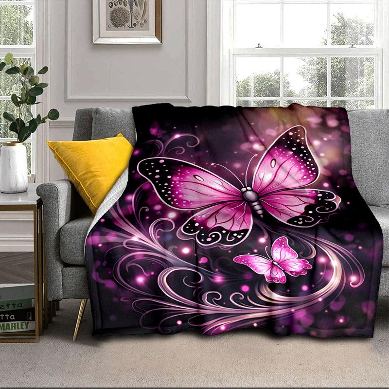 Pink Roses And Hearts Blanket Flannel Blanket for bed, sofa, Camping, Hiking, Picnic Essentials, gift for family Fan gifts
