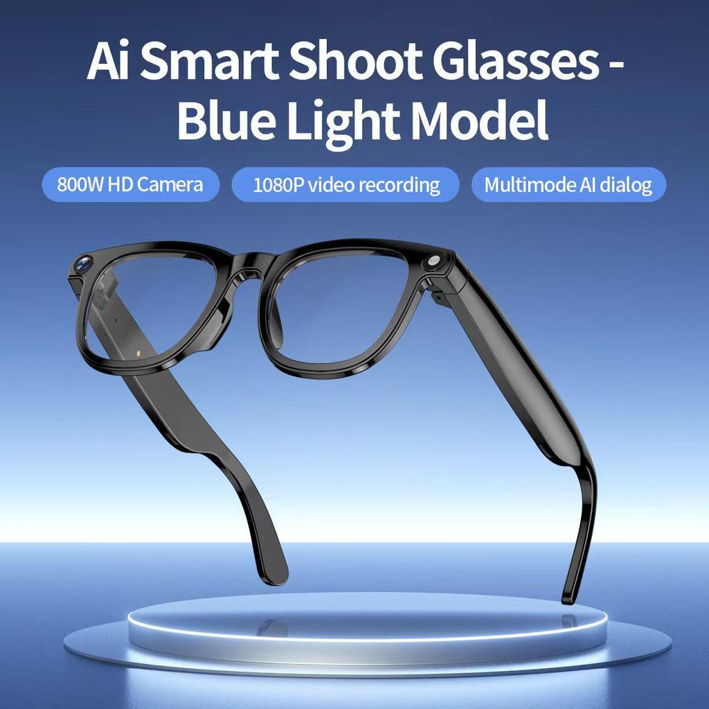 CY01 Smart Glasses: 8MP Camera, AI Voice Assistant, Music, Calls, Photo/Video Recording, 16GB Storage.