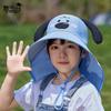Children's hat cartoon cute big eaves bucket hat for boys and girls outdoors shawl neck protection sun hat