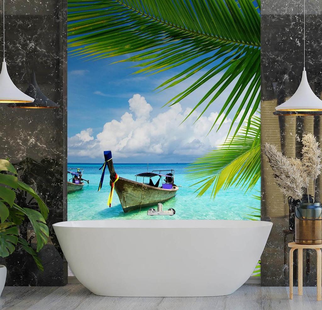 Wallpaper Boat on the seashore