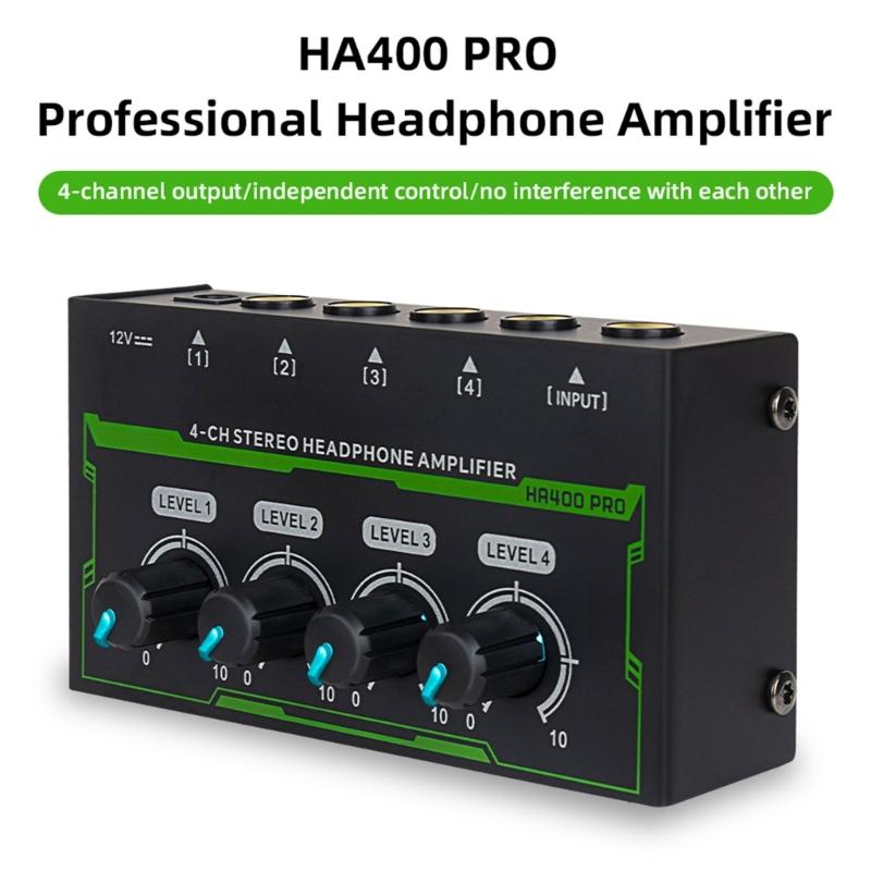 4 Channel Headphone Amplifier for Mixers Headphone Mixers Amplifier Headphone Splitter LED Headphone Amplifier Splitter