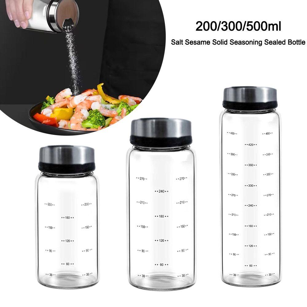 Lid Glass Seasoning Can Salt Sesame Storage Tank Solid Condiment Seal Jar Pepper Spice Shaker