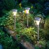 GWSOLAR [Set of 3 Solar Lights with Stainless Steel Pole] Light Color: Warm White, Slim Design, Modern and Stylish Light, In-Ground Insertion, Light