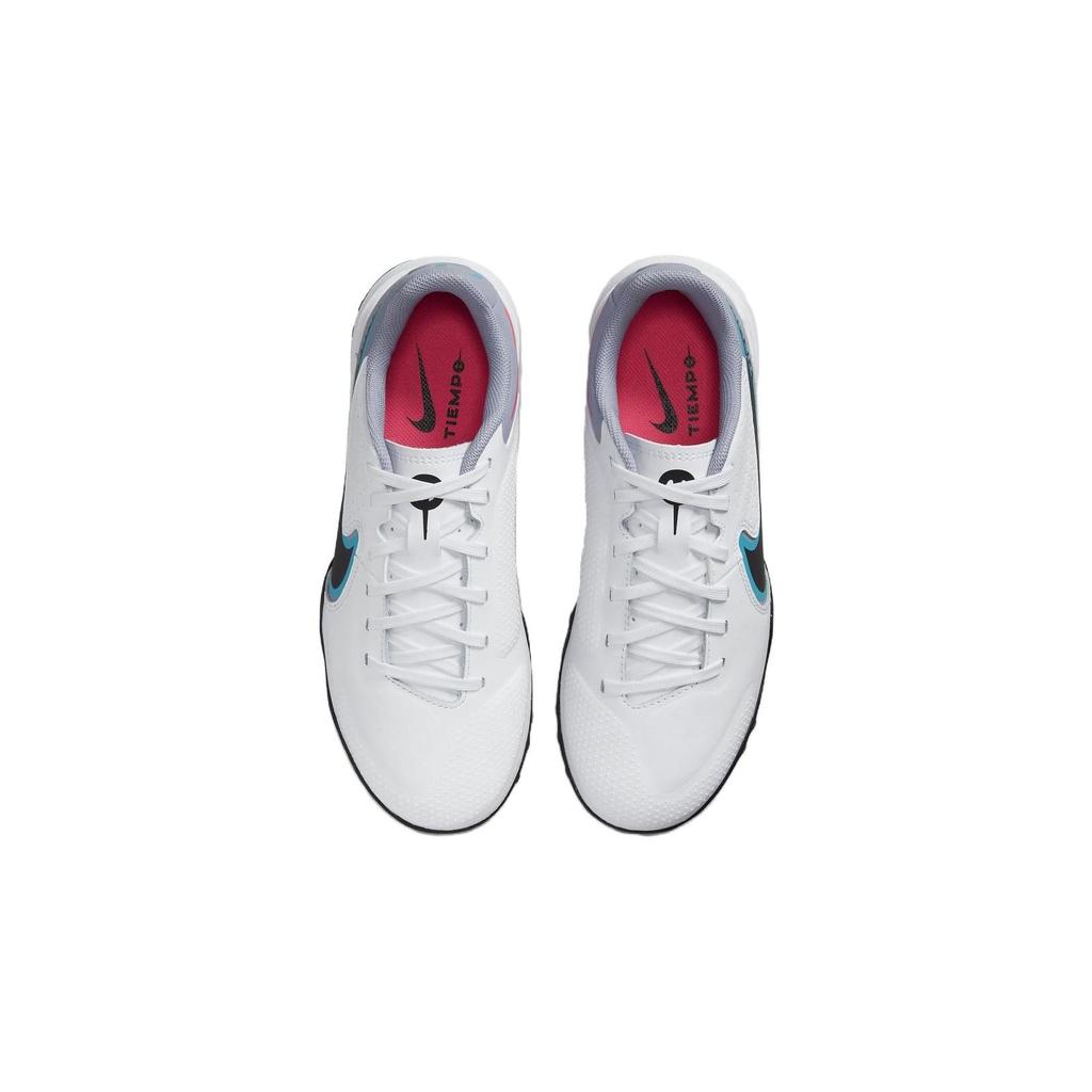 Nike Tiempo Legend 9 Jr Academy TF Обувь для футбола с низким верхом для искусственного газона, нескользящая, прочная, детские кроссовки, бело-сине-черные DA1328-146
