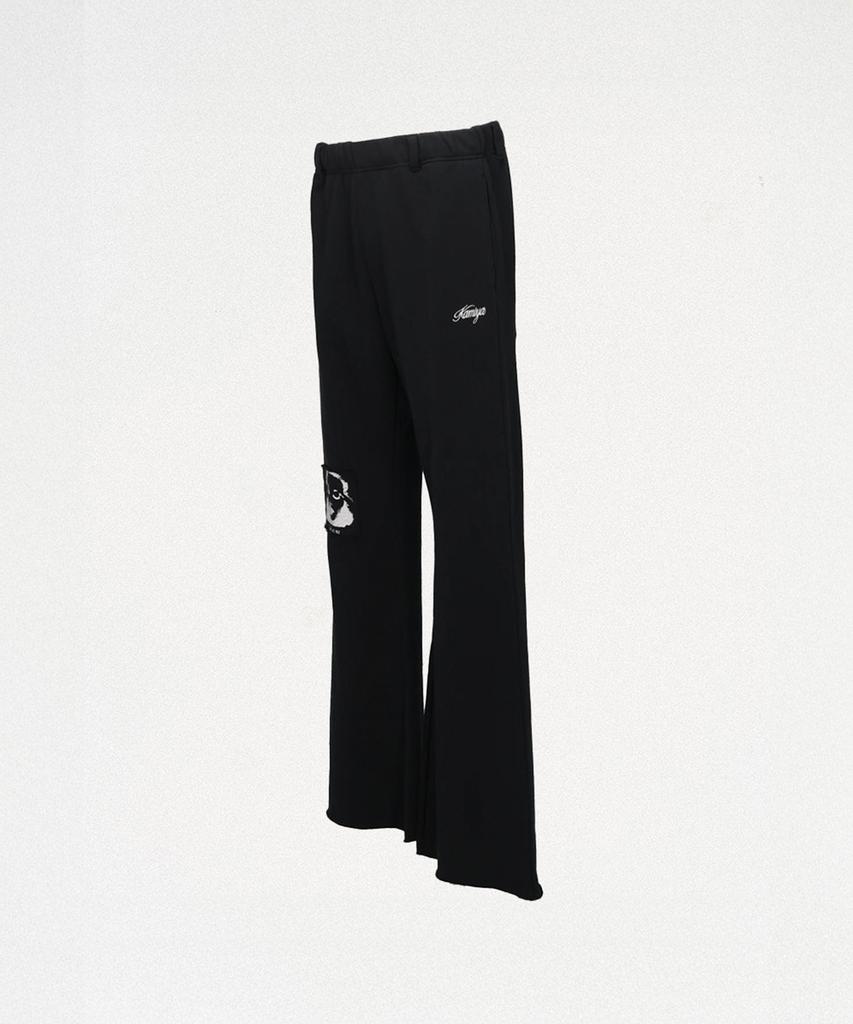 KAMIYA Girl Patch Bootcut Sweat Pants - Black