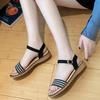 Summer Footwear Flat Beach Shoes One-button Comfortable Female Student Sandals.