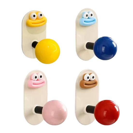 Adhesive Cartoon Hook Bathroom Towel Hook Waterproof Cute Wall Hook for Kitchen Utensils Bedroom Coats