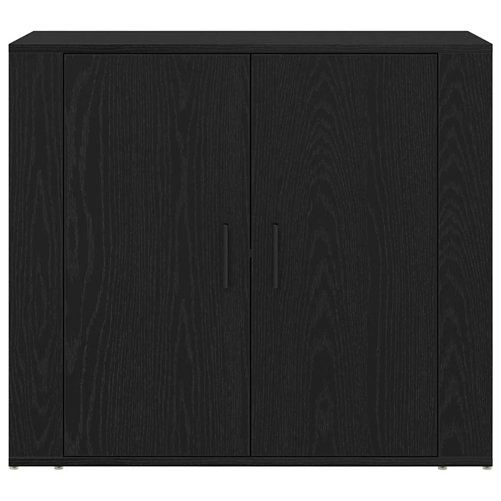 Sideboard Black Oak Effect 240 x 33 x 70 cm Engineered Wood