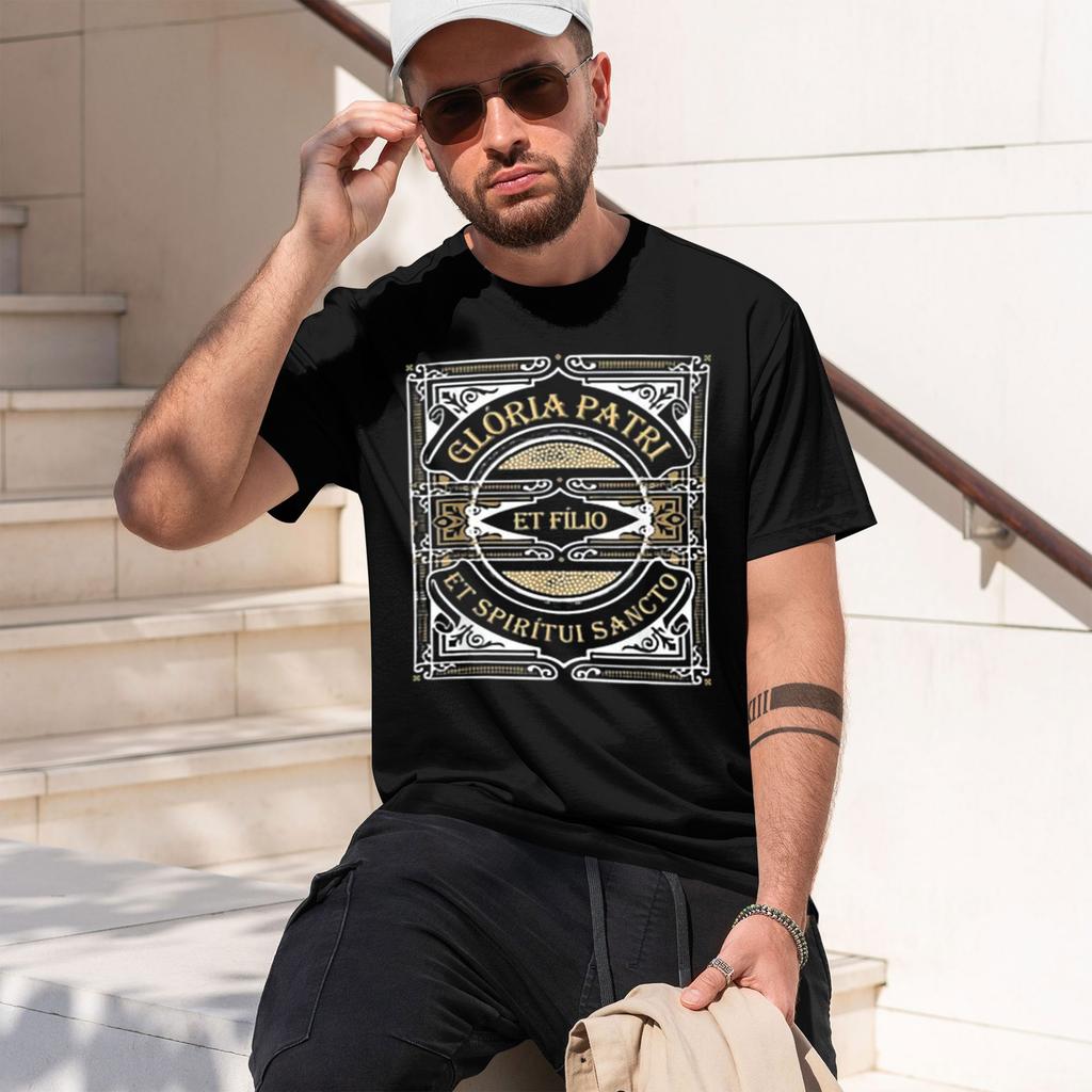 New Gloria Patri Glory Be To Hol Prayer Latin M Fssp Tshirt 2026 New Model Shortsleeve Crewneck Tshirt Classic Casual Multipl