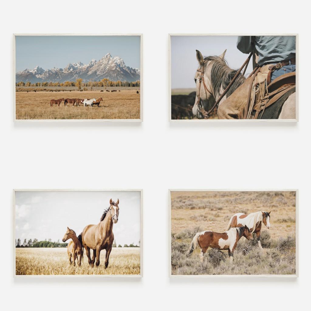 Wildlife Wall Art Western Country Rustic Print Buffalo Bull Elk Cowboy Horse Yellowstone Bison Canvas Painting Home Decor