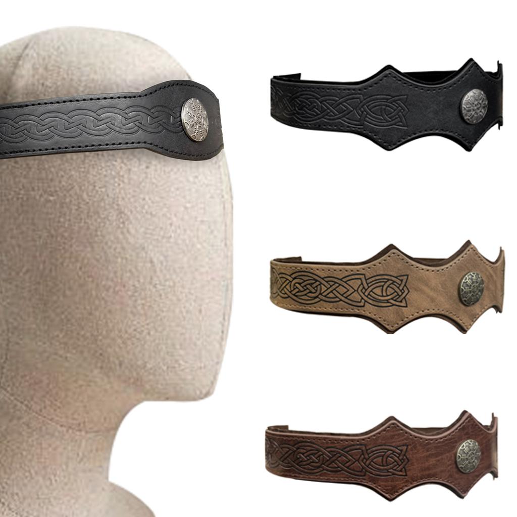 Medieval Headband Vintage Cosplay Viking Embossed Hairband for Men Cosplay Supplies Headband for Photoshoots and Stage