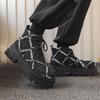 Высококачественные новые парусиновые дышащие ботильоны в уличном стиле для мужской моды, для подростков, повседневная одежда, обувь, увеличивающая рост