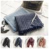 Cotton Linen Winter Cashmere Scarf Thicken Men Scarf Simple Striped Pleated Shawl  Female