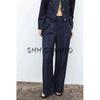 Spring New Women's Clothing High Waist Wide-Leg Pants 1478692 Contrast Color Seized String Decoration Short Coat 1478792