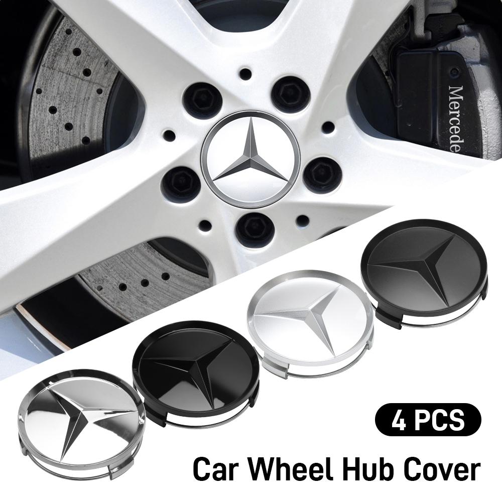 For Mercedes Benz 4pcs 75mm Car Wheel Center Hub Caps Auto Tire Hubcap Cover Accessories Mercedes Benz Class W447 W221 W204 W205 AMG A B Class GLK
