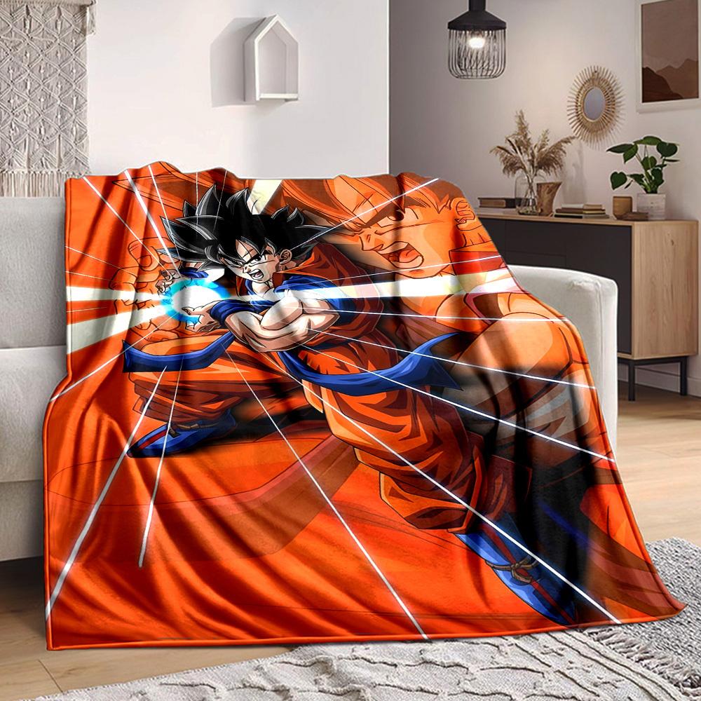 1PC Goku, DragonBall Blanket Soft Warm All Season Throw for Sofa, Bed, Car, Office Vibrant Colorful Design, Durable & Cozy Gift