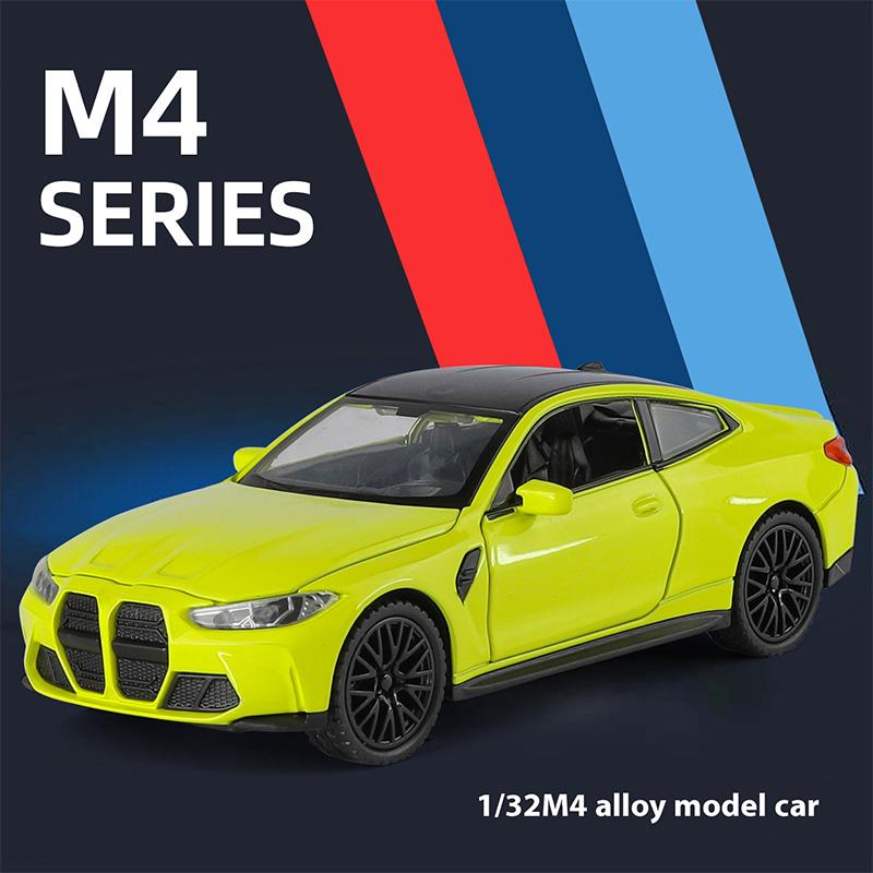 Модель-машинка 1/32 BMW M4 Luxury Alloy Sedan, Имитация звука и света, Амортизация на четыре колеса, Сильный возвратный механизм
