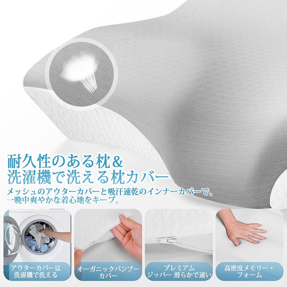 Ecosafeter Memory Foam Pillow - Prevents Neck Pain, Deep Sleep Pillow, 60D High Density, Ergonomic