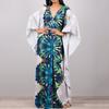 Платье-кафтан с принтом тай-дай, повседневное пляжное летнее макси-платье с накидкой, женская одежда