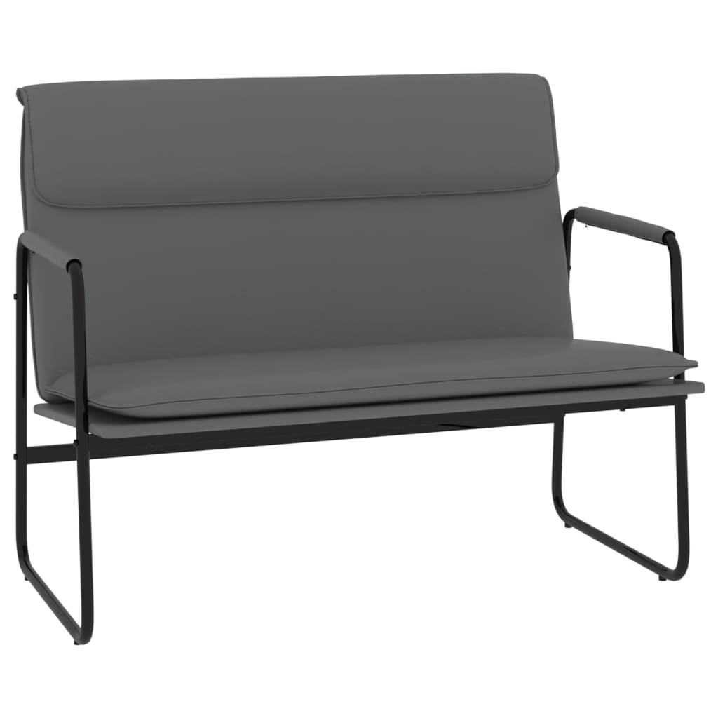 Grey Bench 100 x 64 x 80 cm Faux Leather