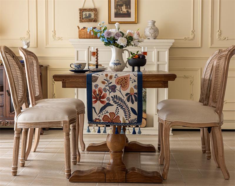 Американская ретро этническая жаккардовая дорожка на стол с кистями - Полиэстер