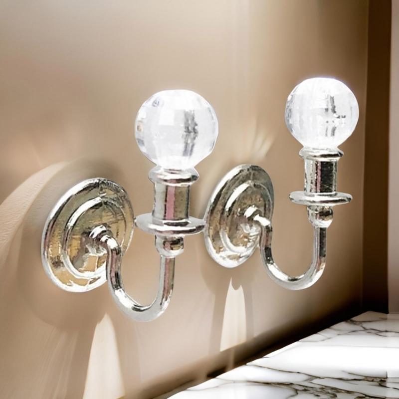 Elegant Dollhouses Lighting Elegant 1 12 Scale Crystal and Metal Actylic Wall Lamps Portable for Craft Enthusiasts