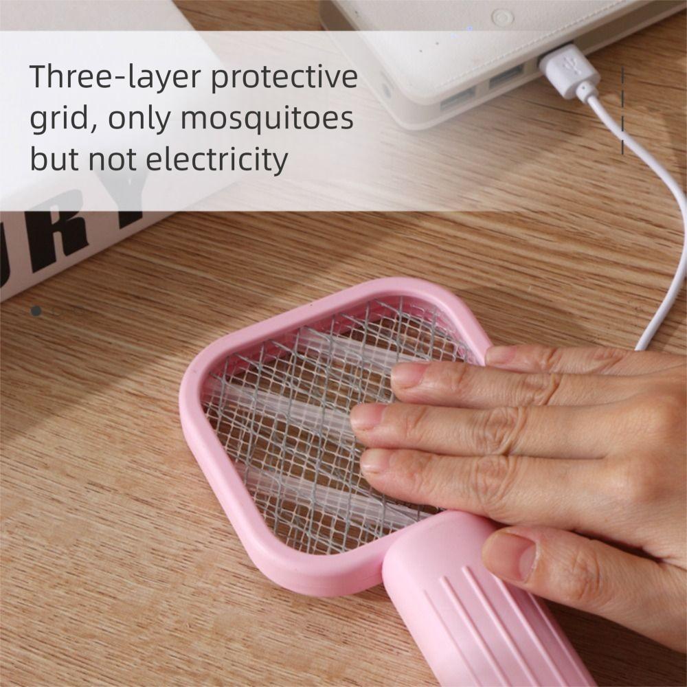 Mini Insect Racket UV Light Fly Bug Zapper Pest Control Physical Mosquito Trap Racket Camping