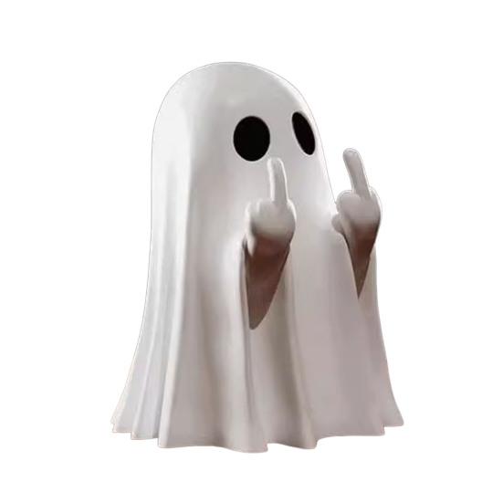 1/2/3/4/6Pcs Halloween Middle Finger Ghost Figurine Mini Spooky Ghost Statue Holiday Party