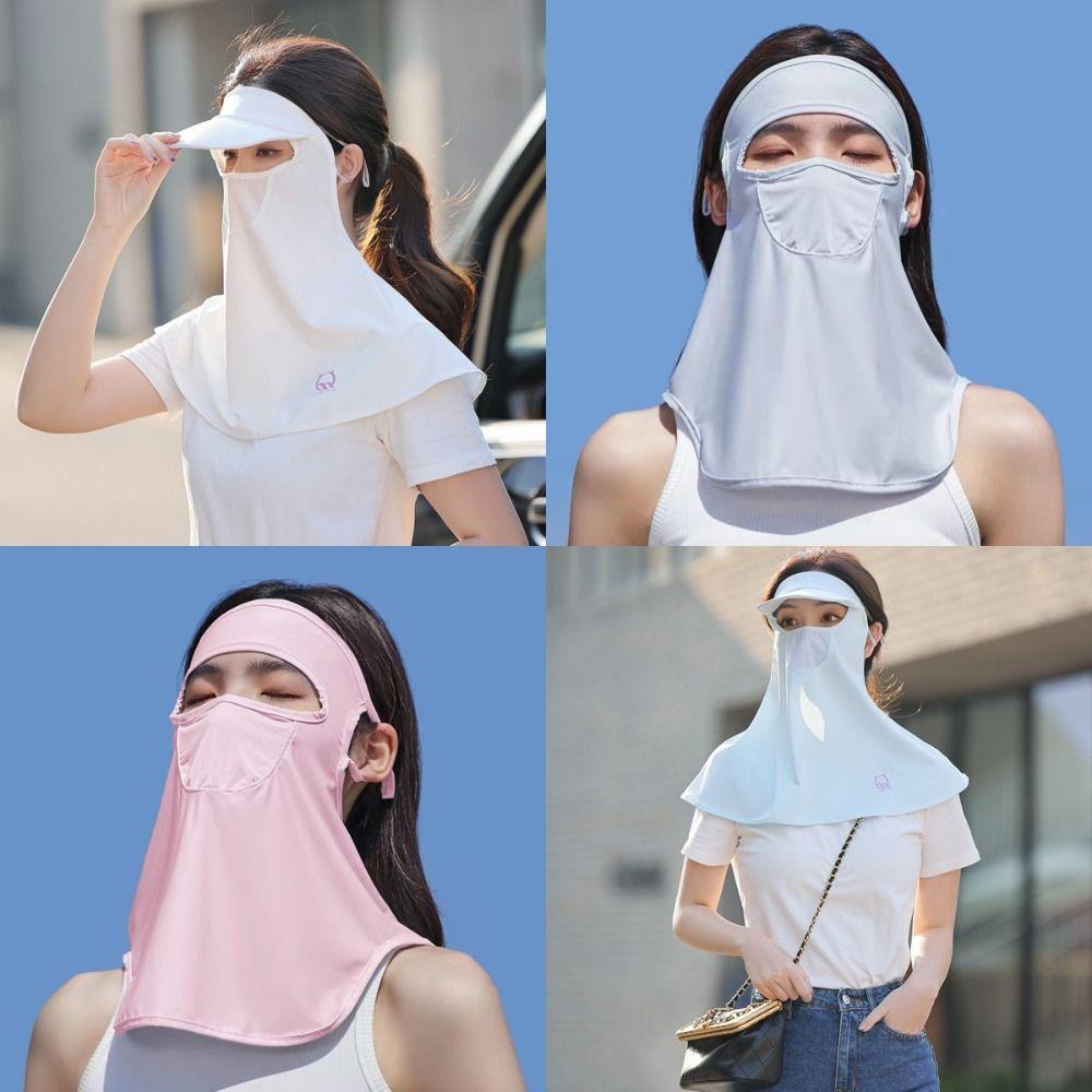 Защитная маска для лица от УФ-лучей, накидка из ледяного шелка, солнцезащитная шаль, модная вуаль для защиты от солнца для велоспорта