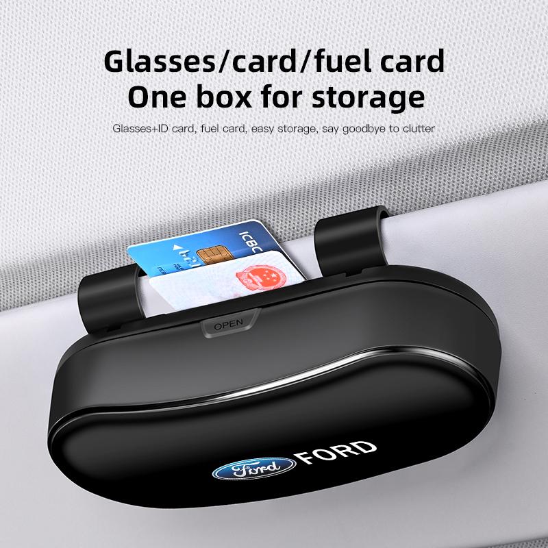Car Glasses Box Portable Auto Sunglasses Holder Eyeglass Case For Ford ST Line Focus Mustang Fiesta Puma Ranger Kuga MK7 MAX