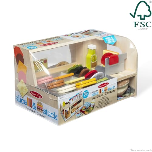 Деревянный прилавок для сэндвичей Melissa & Doug, Игрушка для ролевых игр, Деревянная игрушка, Магазин, Melissa & Doug