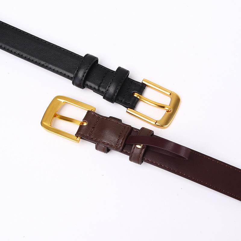 Japanese And Korean Lady Style Pure Cowhide Belt Women'S Simple Casual Jeans Belt Decorative Versatile Leather Women'S Belt