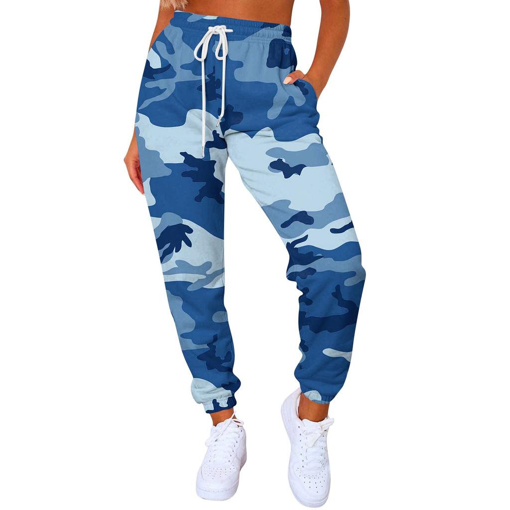 Ladies Casual Fashion Print Casual Pants Sweatshirt Trousers