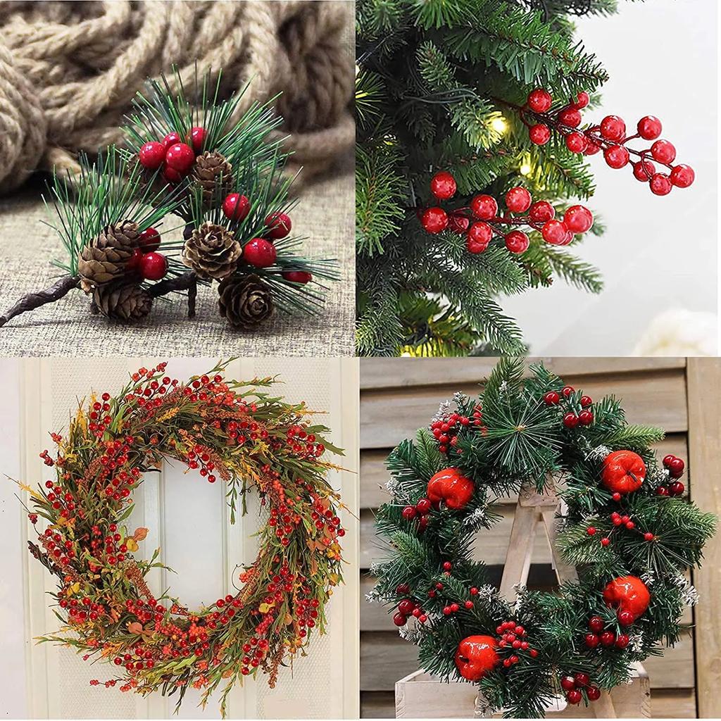 500/50 шт. Мини искусственные красные ягоды DIY цветочный венок украшение искусственные ягоды вишни тычинки рождественская новогодняя вечеринка домашний декор