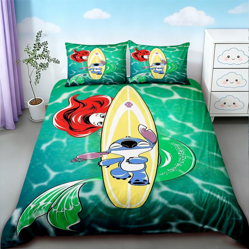 Stitch & Lilo Stitch Duvet Cover Cartoon Quilt Cover Soft and Breathable Bedding Set Twin Size for Bedroom Decor Best Gifts