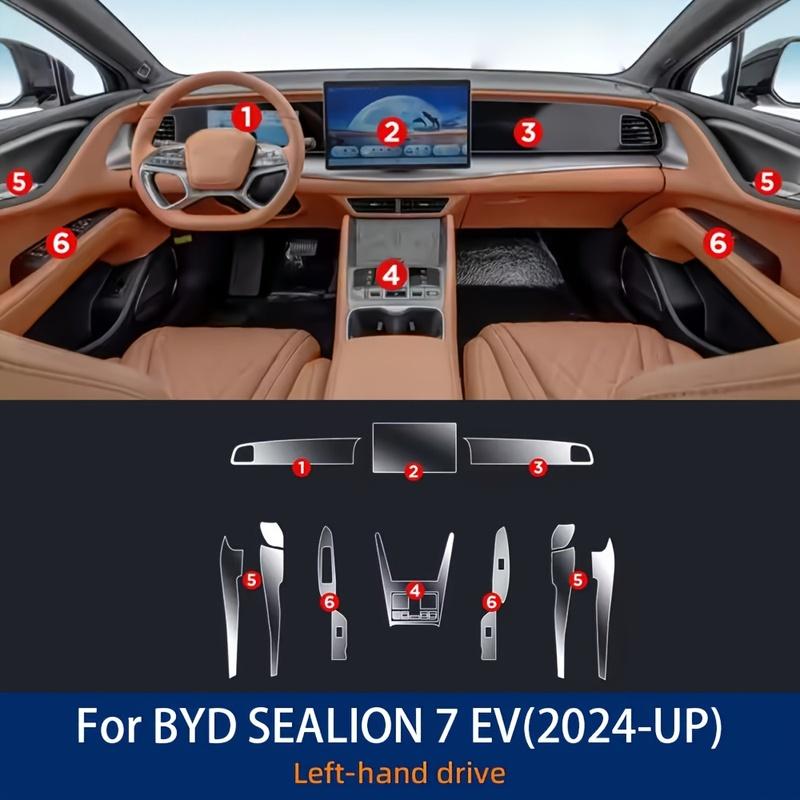 Для BYD SEALION 07 EV 2024-Настоящее время Автомобильная Центральная Консоль Прозрачная TPU Защитная Пленка Антицарапина Ремонтирующая Пленка Аксессуары