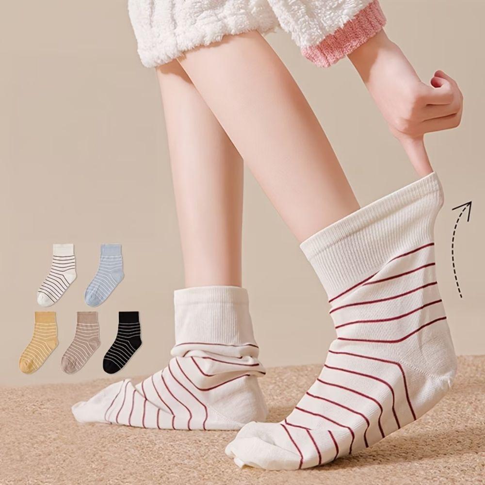 Cotton Mid Calf Socks Loose Cuff Nursing Socks Non Binding Women Socks Night Rest