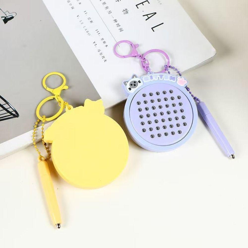 DIY Magnetic Drawing Board Keyring Kitten Cartoon Cat Pendant Mini Funny Keychain  Party Toy