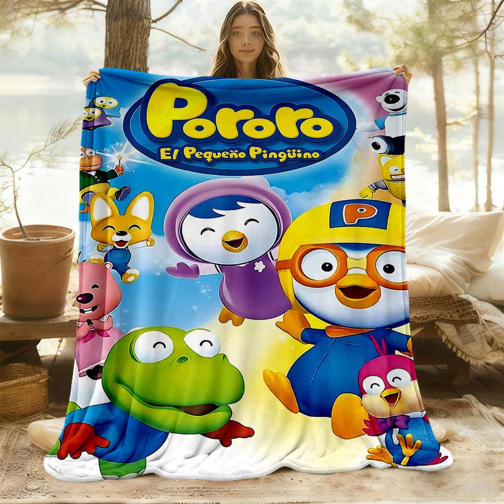 1 шт. Пледы Pororo Adventure для улицы, легкие, из фланели, мягкие и теплые, для использования в любое время года, для дивана, на открытом воздухе, в походе, в гостиной048
